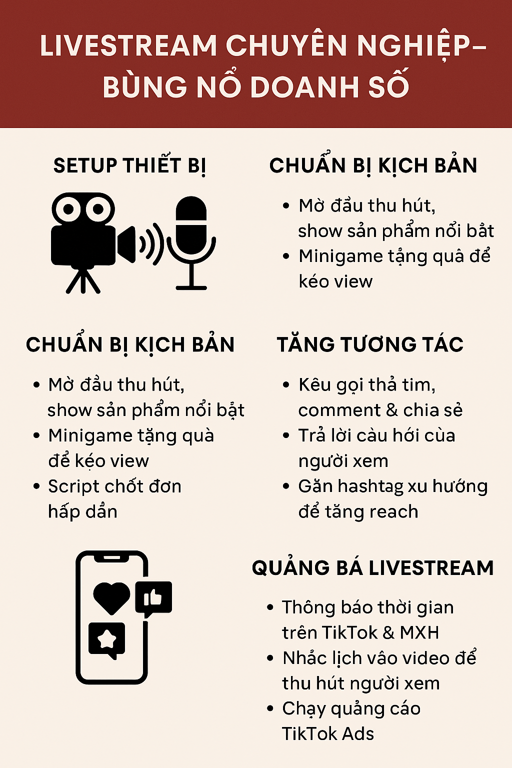 LIVESTREAM CHUYÊN NGHIỆP - BÙNG NỔ DOANH SỐ TRÊN TIKTOK SHOP